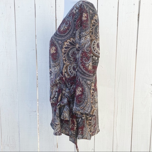 Dressbarn Wrap tie paisley print blouse Size Medium - Picture 2 of 8